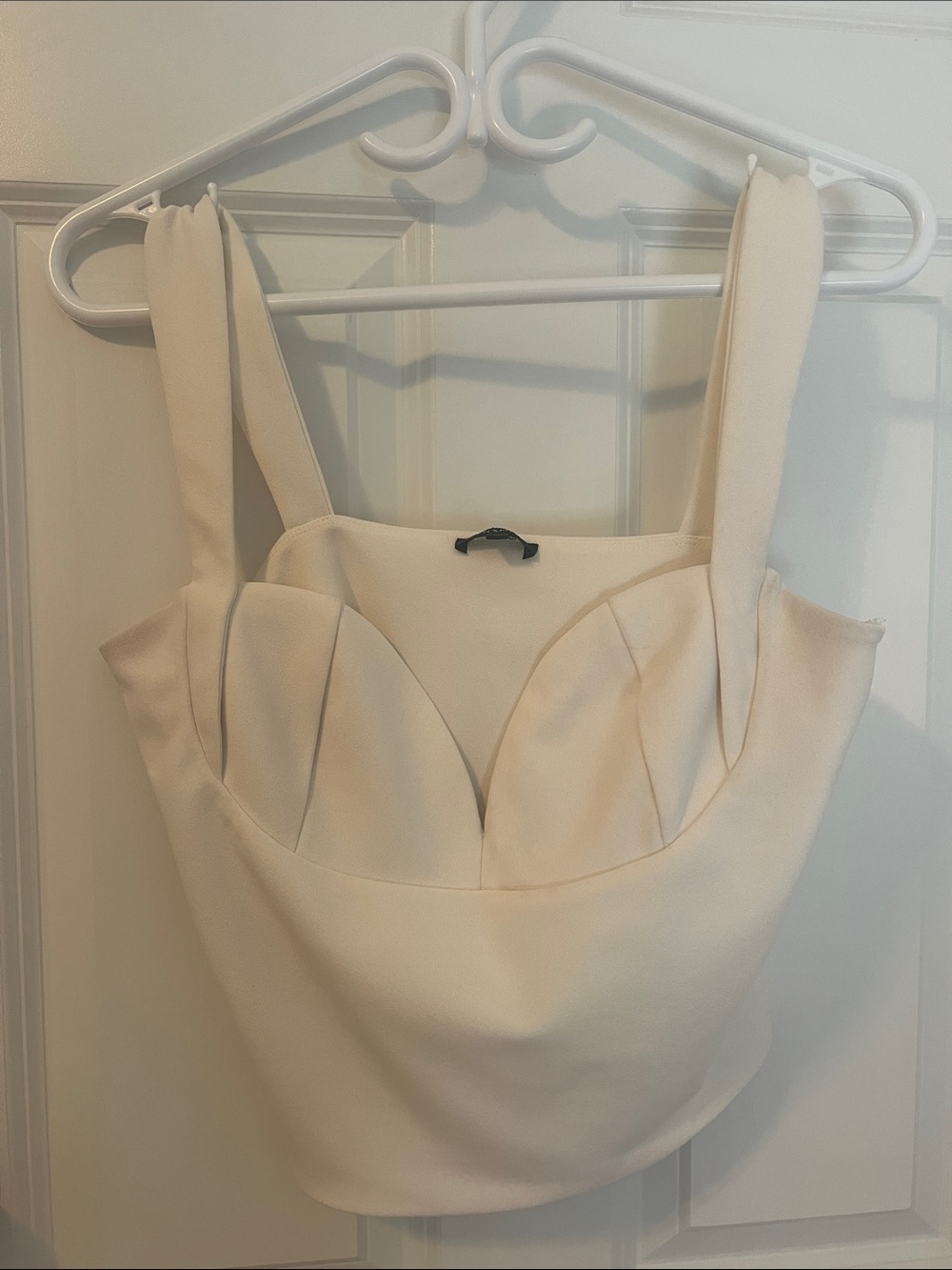 Dynamite Cream Structured Crop Top